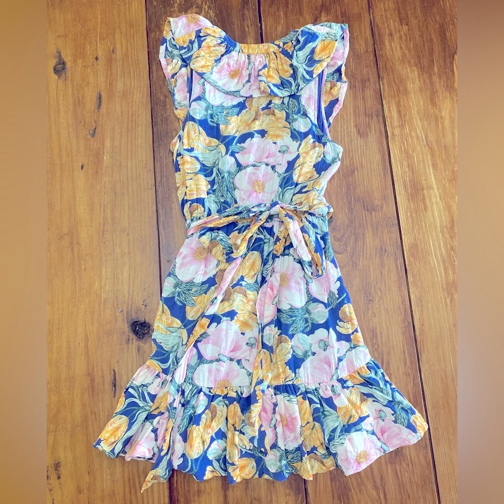 Anthropologie Cecilia Pettersson Wrap Mini Dress size small floral tropical - Picture 10 of 13
